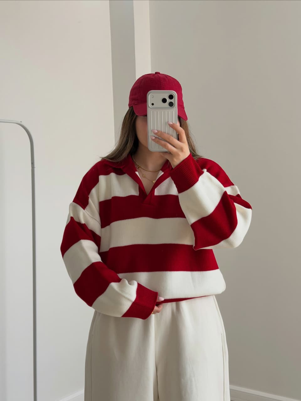 Pull rayé col polo