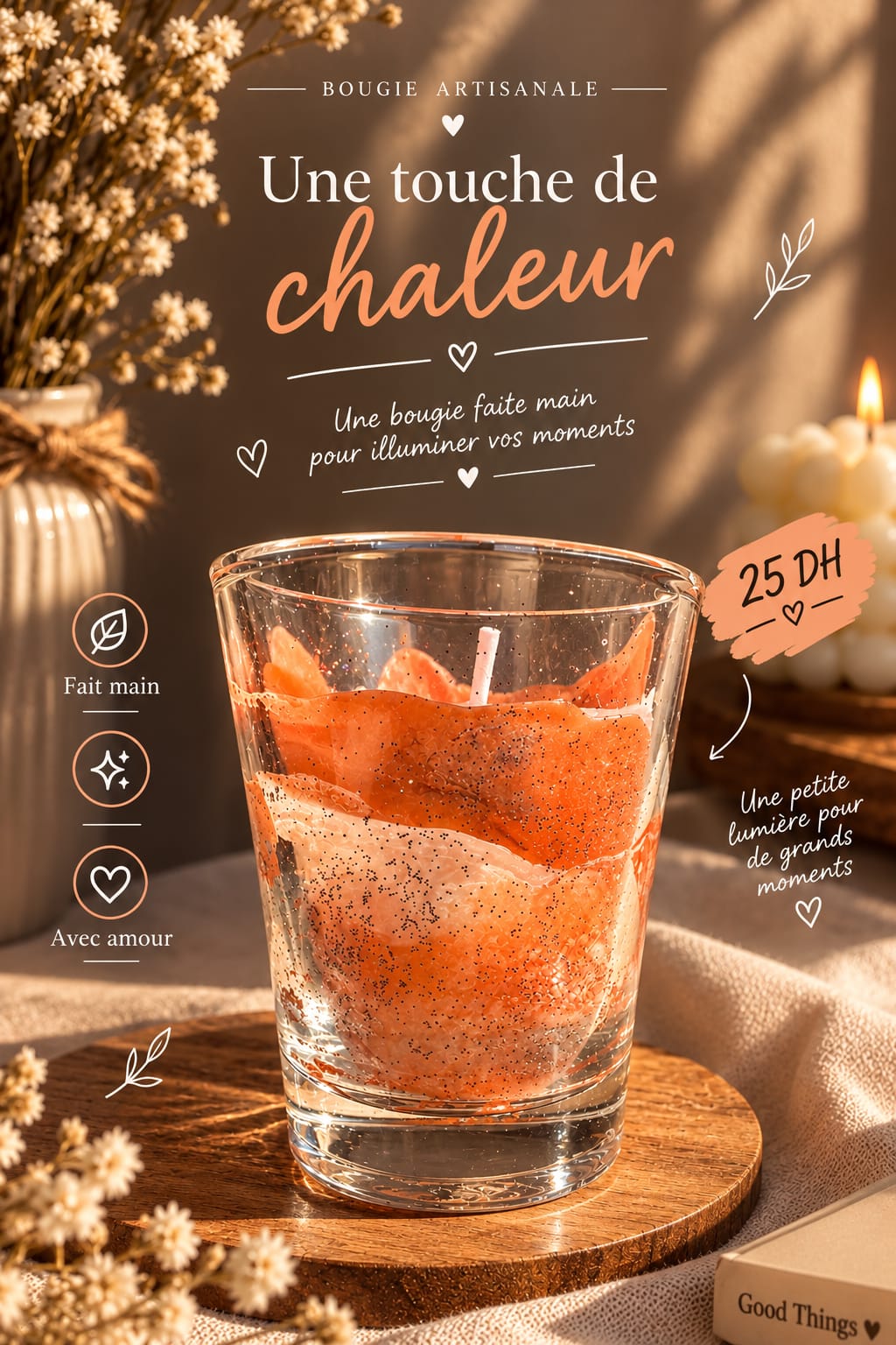 Bougie artisanale Une touche de chaleur
