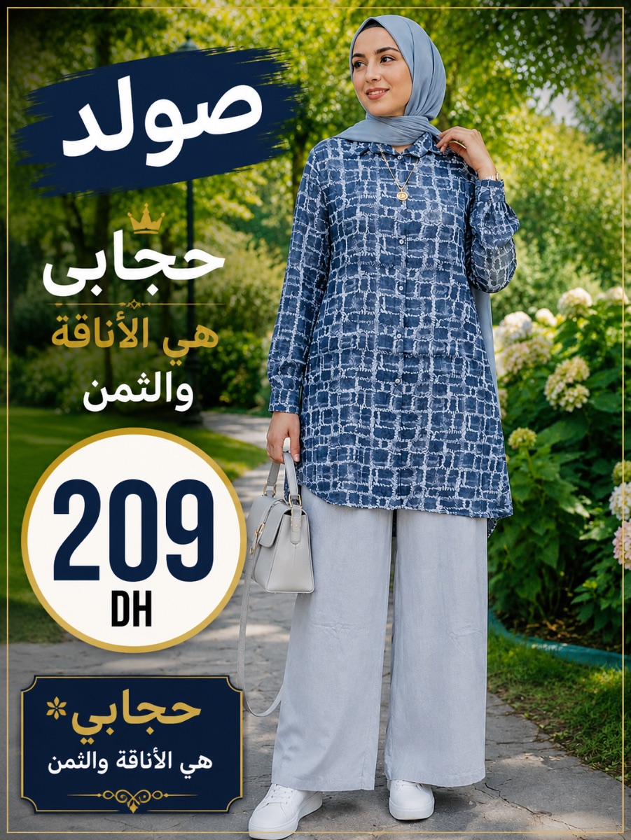 Elegant hijab set with wide-leg pants