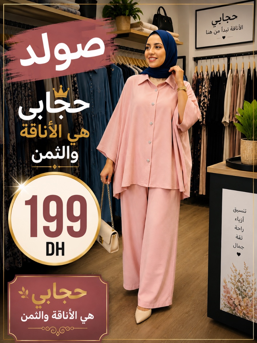 Pink loose-fit pant and tunic set