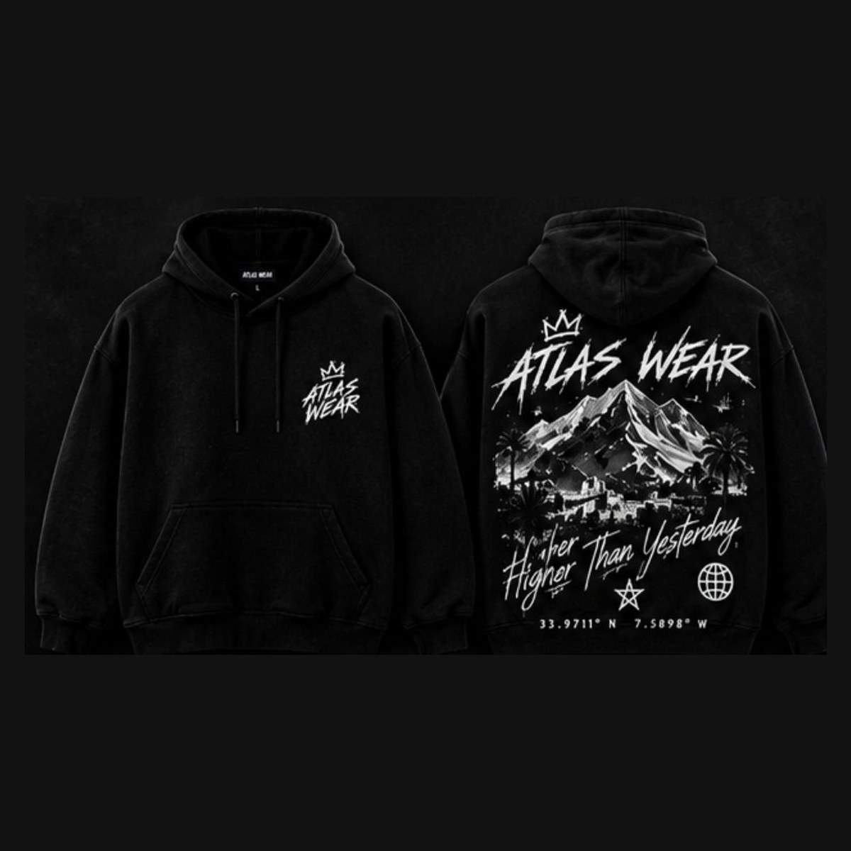 Oversized “Higher Than Yesterday” hoodie – Atlas Wear