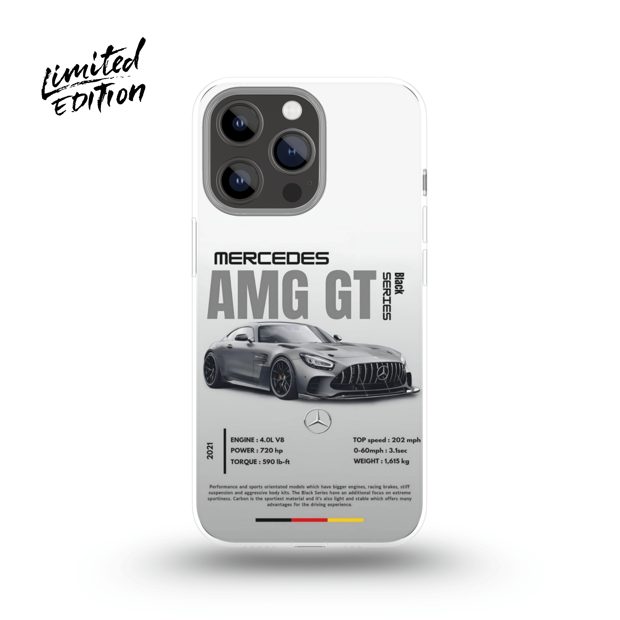 جراب هاتف Mercedes AMG GT series (رمادي) - إصدار محدود