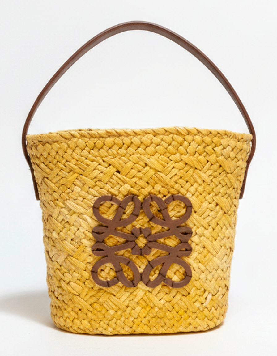 Sac seau en paille tressée Loewe