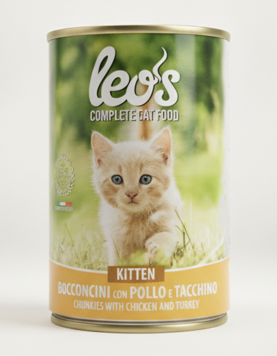 Nourriture humide pour chaton au poulet et dinde