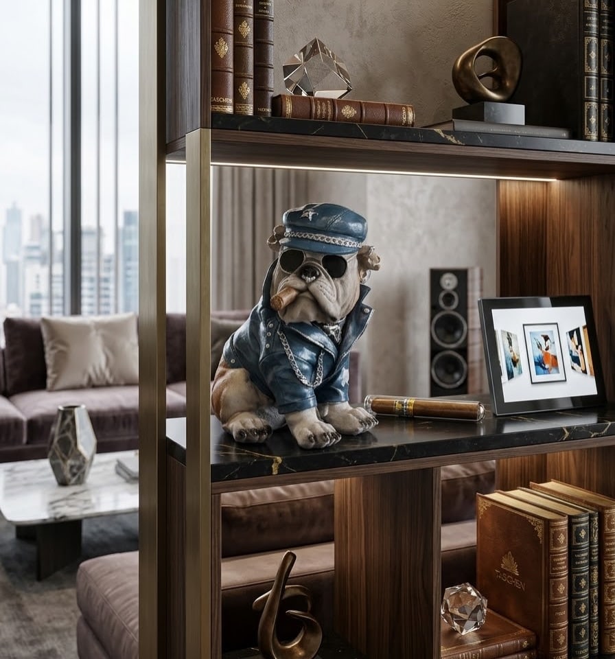 Statuette Bouledogue Style Rocker