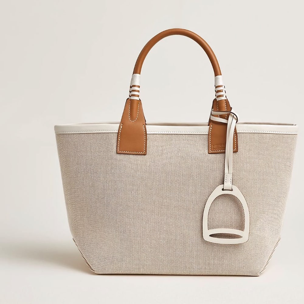 Sac cabas en toile et cuir