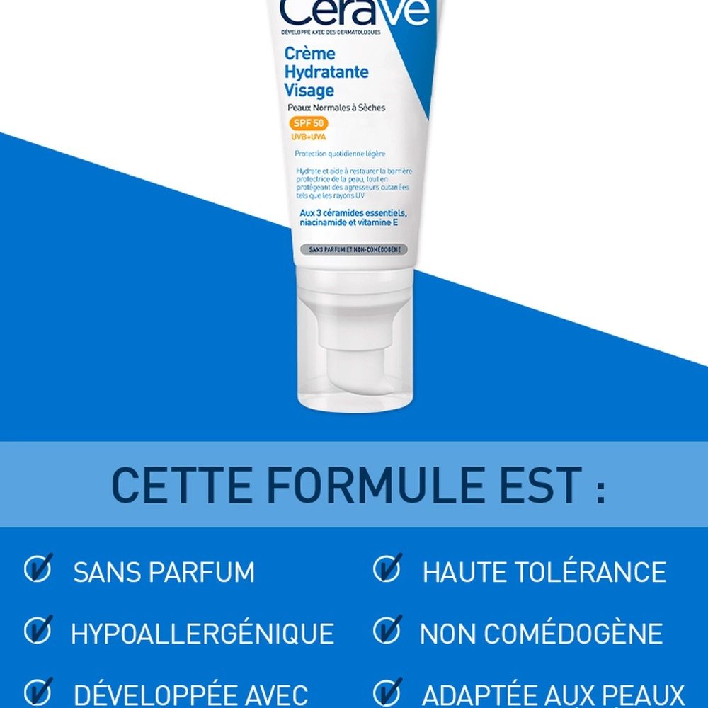 كريم سيرافي مرطب للوجه مع واقي شمس SPF 50