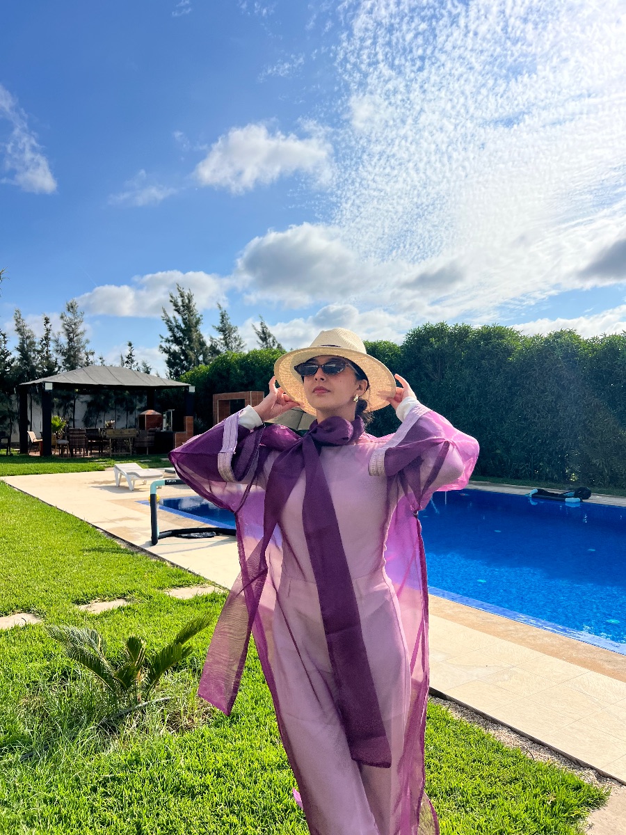Robe Puple Organza violette moderne