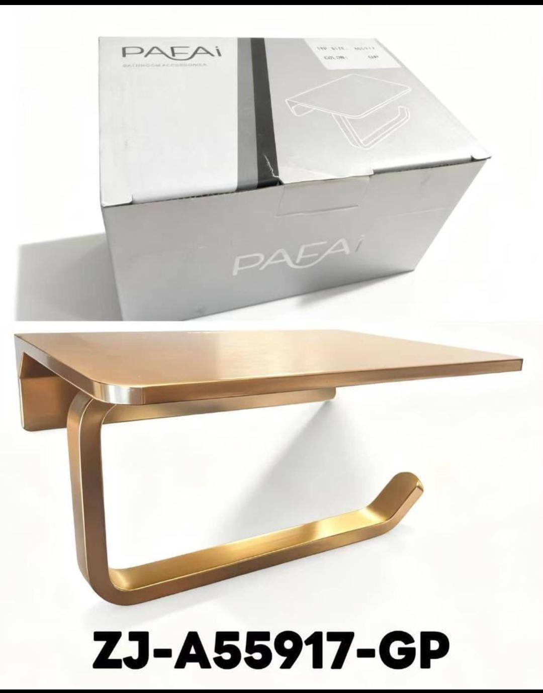 Support papier toilette doré avec étagère ZJ-A55917-GP