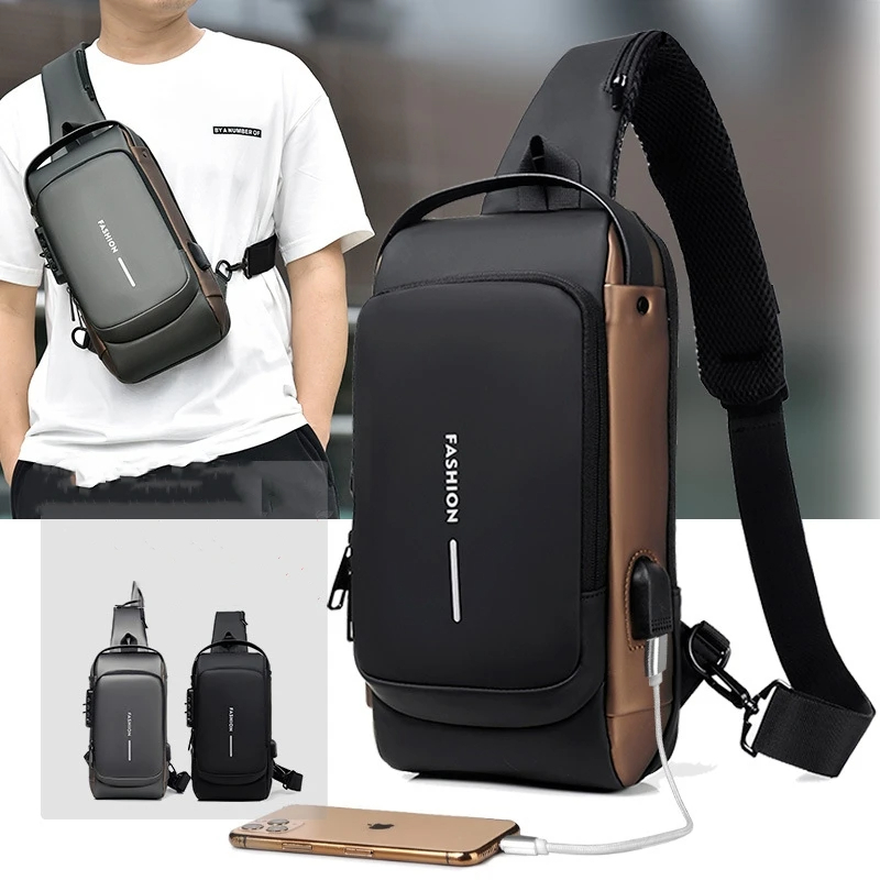 Sac bandoulière anti-vol USB